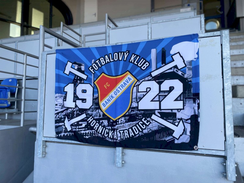 Nástěnná vlajka Hornická tradice 90x60 cm FC Baník Ostrava